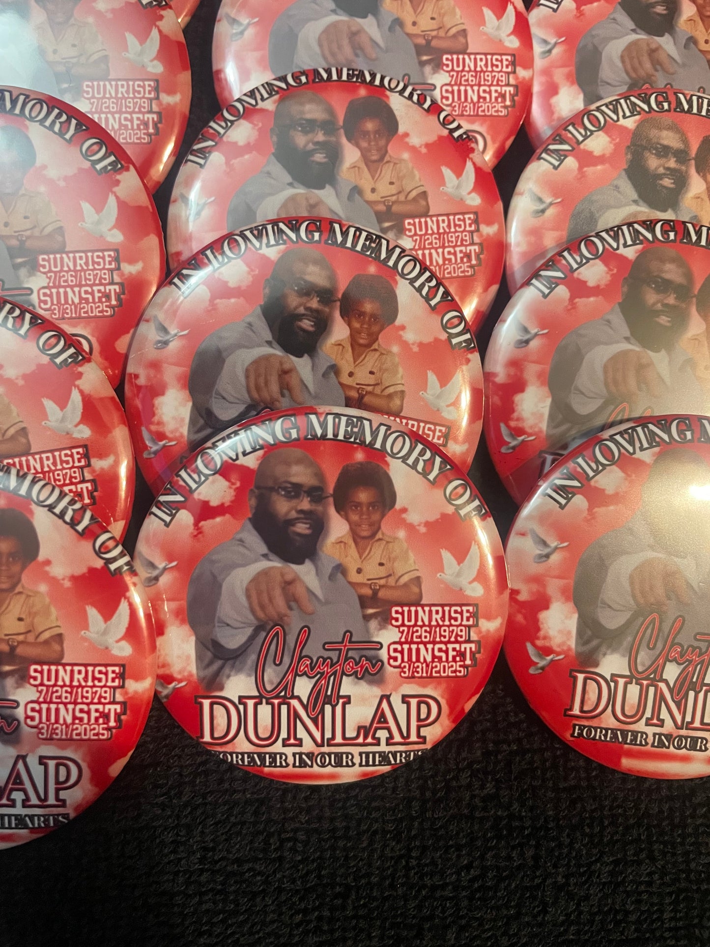Custom Memorial Photo Button Pins – Personalized Remembrance Keepsake