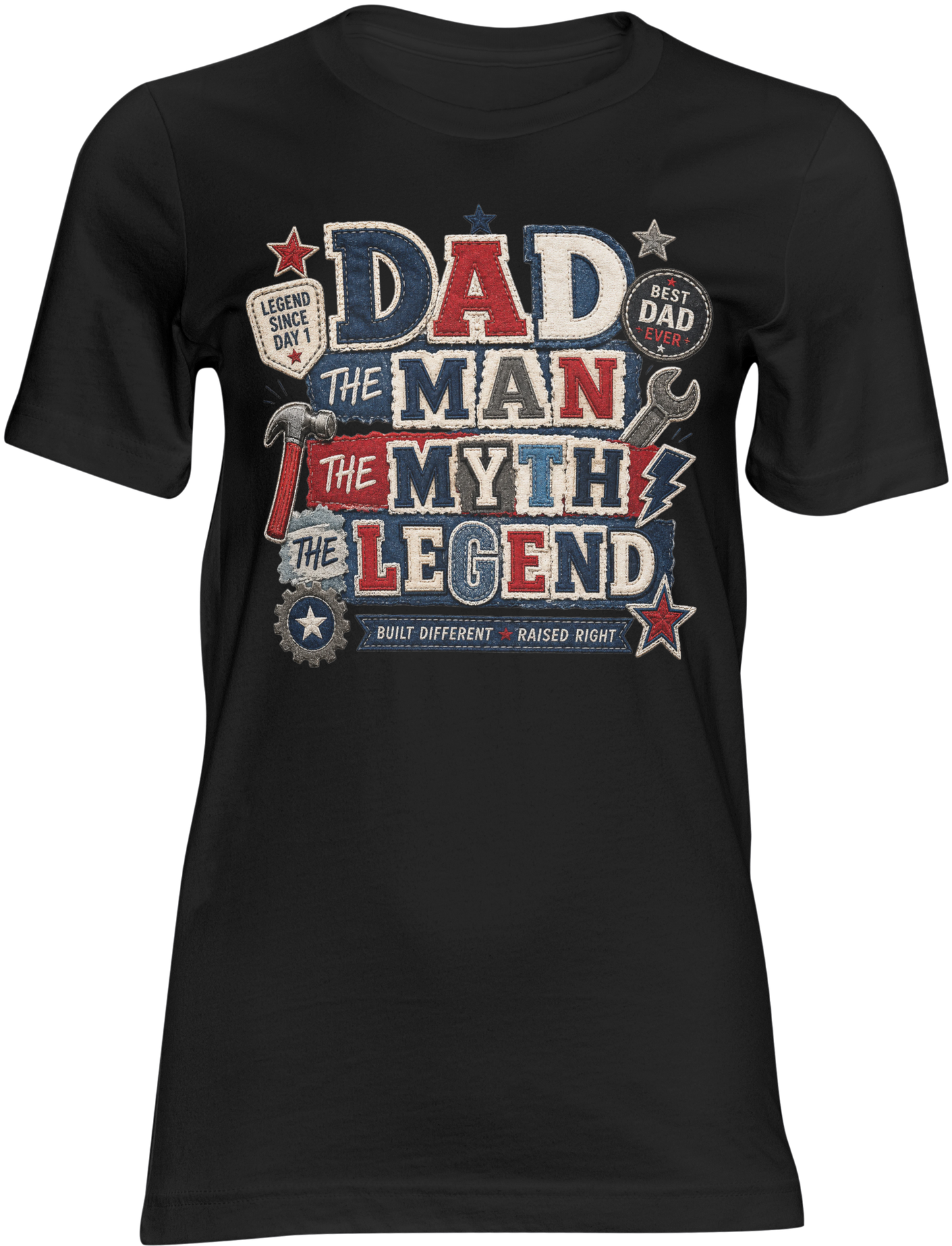 Dad The Man The Myth The Legend Shirt(Red ,White & Blue version) | Father's Day Graphic Tee for Dad