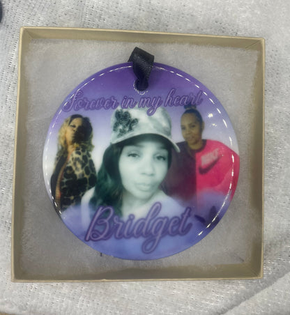 Custom Double-Sided Photo Christmas Ornament