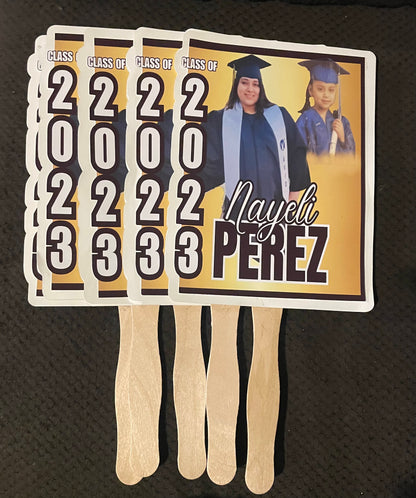 Custom Graduation Hand Fans – Personalized Senior Party Favor