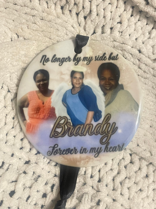 Custom Double-Sided Photo Christmas Ornament
