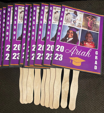 Custom Graduation Hand Fans – Personalized Senior Party Favor