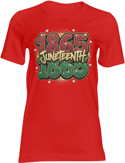 1865 Juneteenth Rhinestone Style Shirt | Juneteenth Freedom Day Graphic Tee