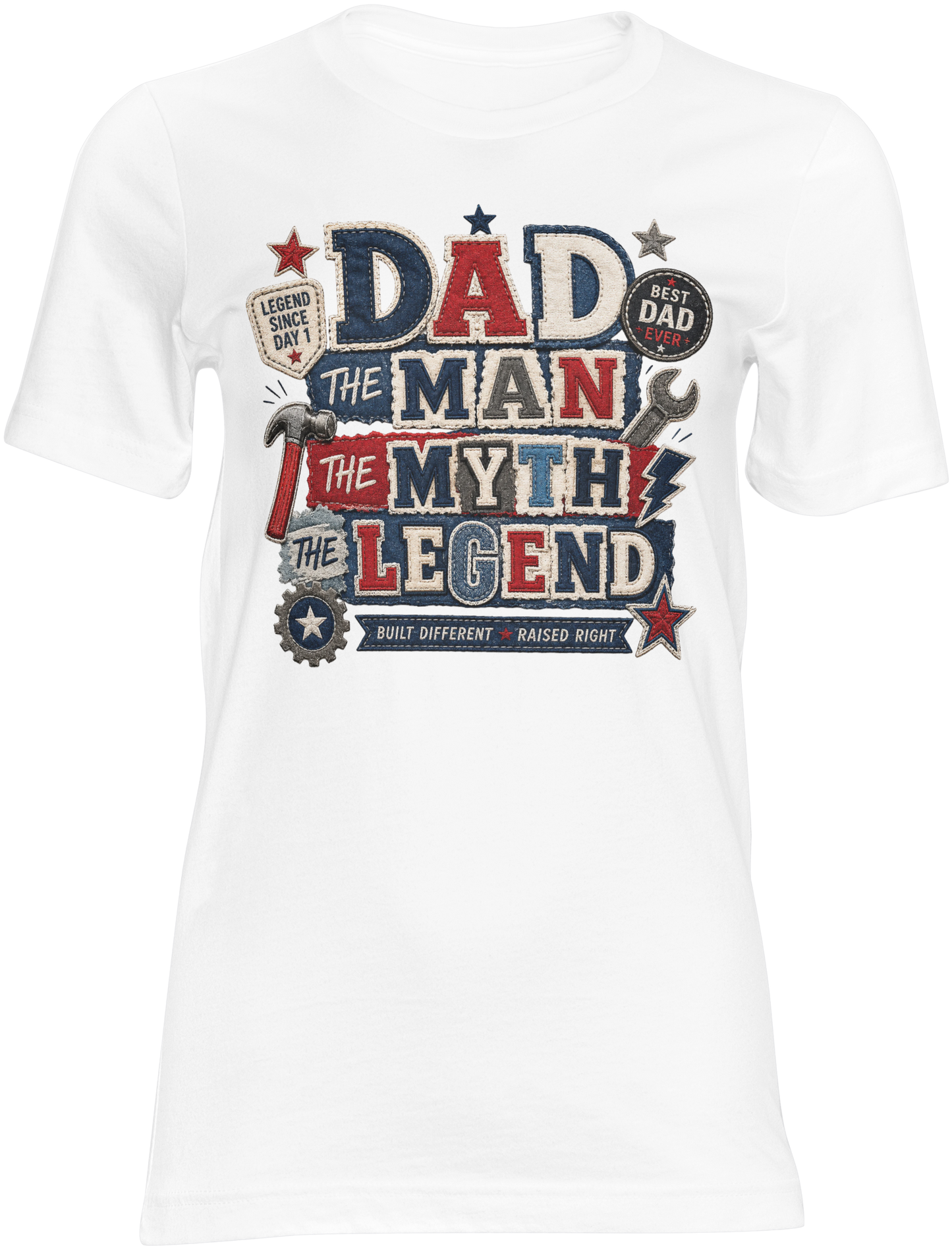 Dad The Man The Myth The Legend Shirt(Red ,White & Blue version) | Father's Day Graphic Tee for Dad