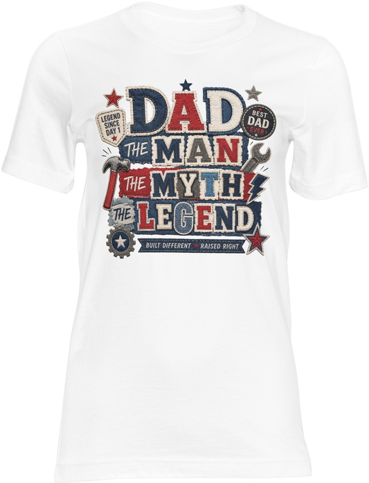Dad The Man The Myth The Legend Shirt(Red ,White & Blue version) | Father's Day Graphic Tee for Dad