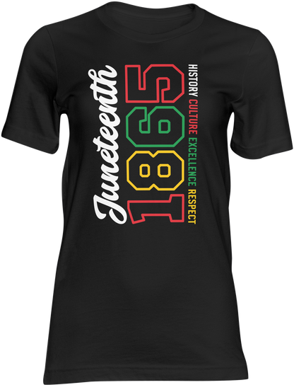 Juneteenth 1865 History Culture Excellence Respect Shirt | Juneteenth Graphic T-Shirt