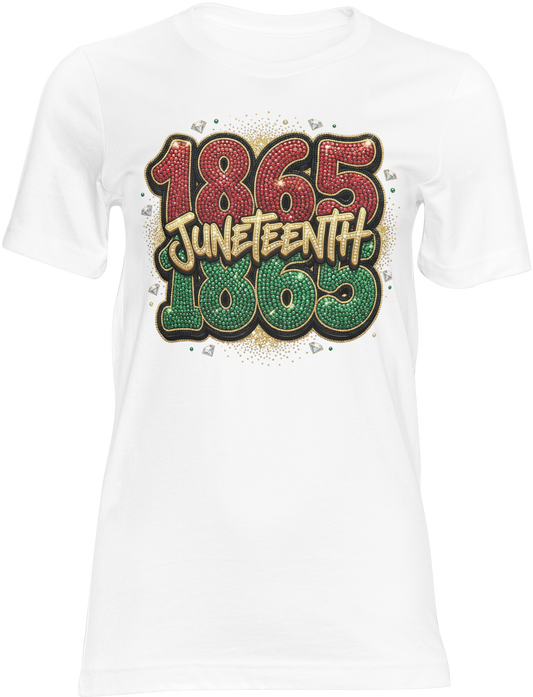 1865 Juneteenth Rhinestone Style Shirt | Juneteenth Freedom Day Graphic Tee