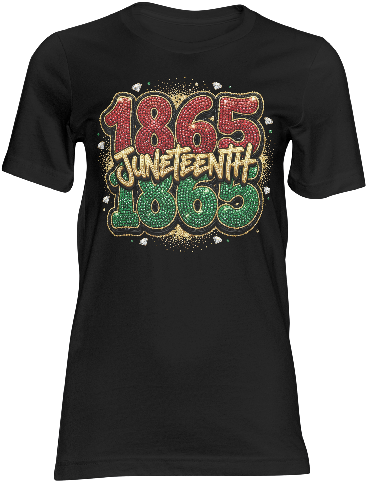 1865 Juneteenth Rhinestone Style Shirt | Juneteenth Freedom Day Graphic Tee
