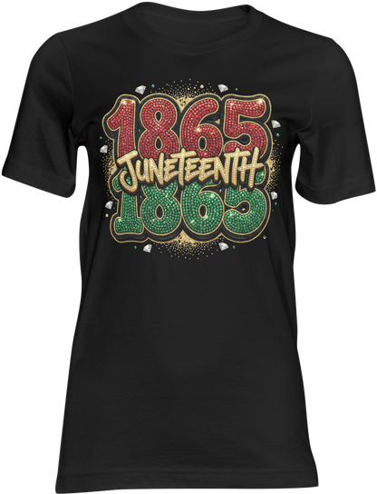 1865 Juneteenth Rhinestone Style Shirt | Juneteenth Freedom Day Graphic Tee