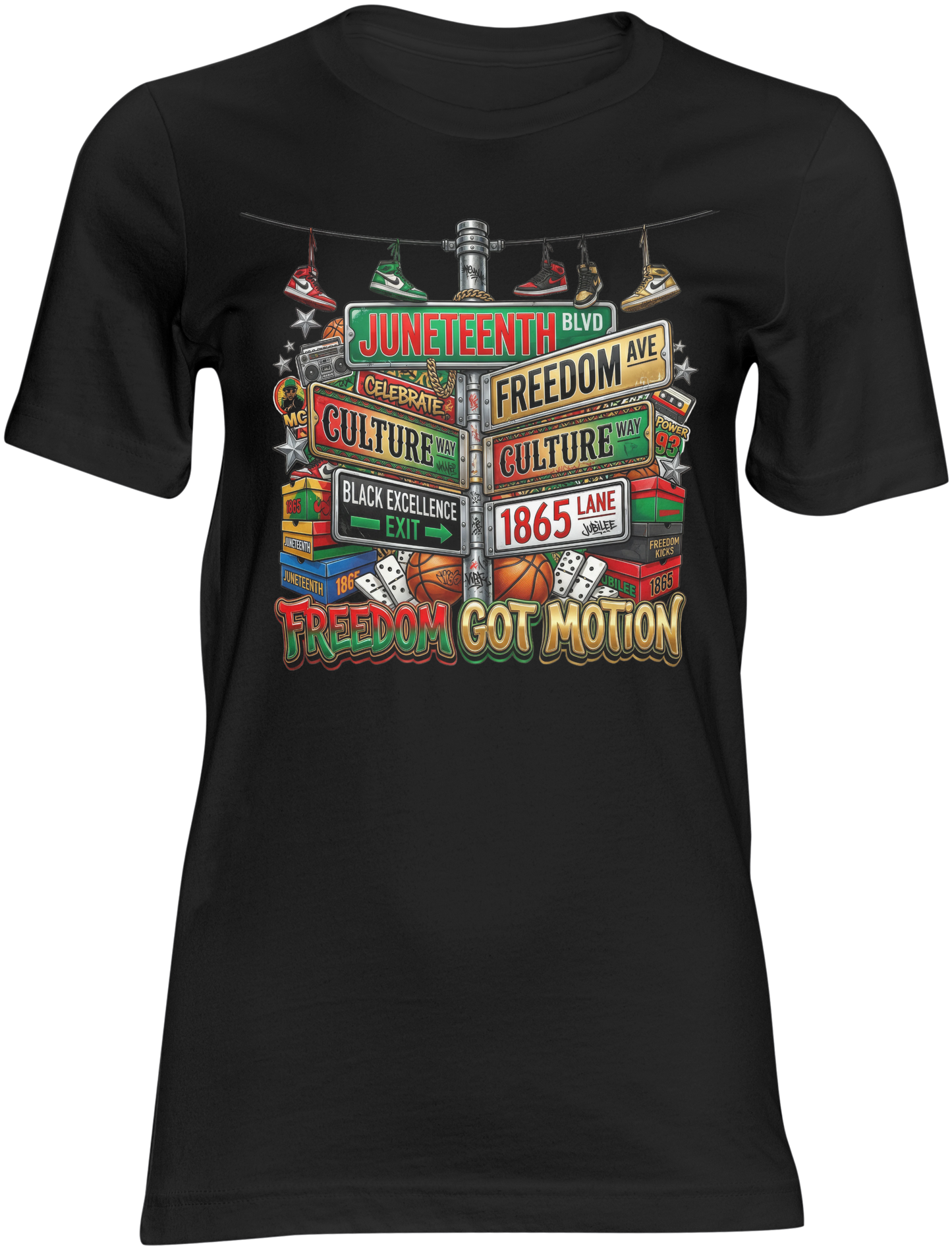 Juneteenth Freedom Got Motion Shirt | Black Excellence & Freedom Day Graphic T-Shirt