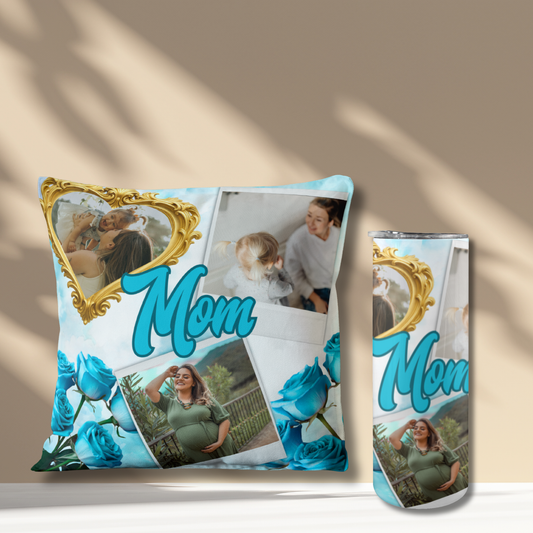Personalized Pillow & Tumbler Gift Set – Custom Cozy Drinkware Bundle
